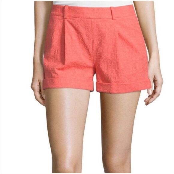 Diane Von Furstenberg Chino Style Shorts Deep Pink Mid-Rise Sz Small The Gillian - Picture 12 of 13